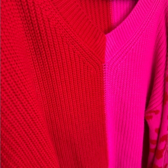 Double Duty Hot Pink Colorblock Sweater - Picture 4 of 8